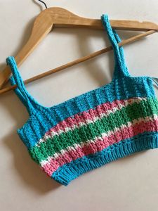 Zara Striped Knit Crop Top