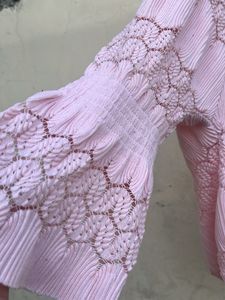 Pink Pleated Lace Top