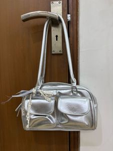 Silver y2k Metallic Handbag