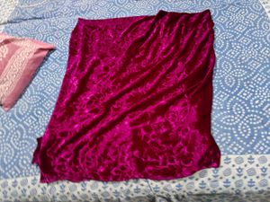 Vibrant Pink Velvet dress material piece cloth