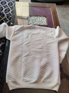 Cream Quilted Sweatshirt
