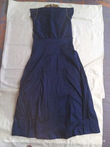 Stunning Navy Blue Embroidered Gown
