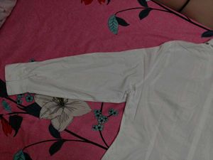 Classic White Pleated Button-Down Shirt