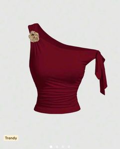 One-Shoulder Embellished Top