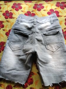 Embroidered Denim Shorts