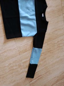 Striped Black &amp; Blue Long Sleeve Top