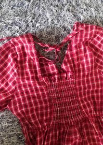 Red Plaid Top
