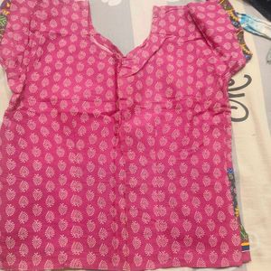 Vibrant Pink Paisley Print Blouse