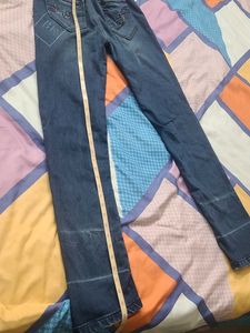 Stylish Blue Denim Jeans with back elastic