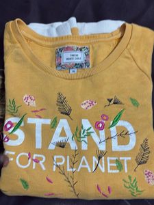 Yellow "Stand For Planet" Sweatshirt
