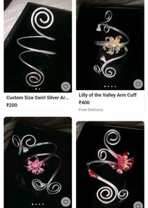 Custom Size Swirl Silver Arm Cuff