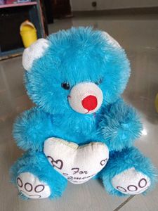 Cute Blue Teddy Bear with Heart