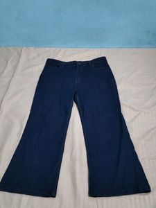 Women Flared Bootcut High Rise Blue Jeans