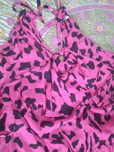 Pink Leopard Print Romper