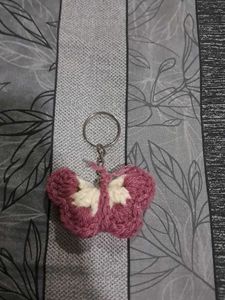 Handmade Crochet Butterfly Keychain