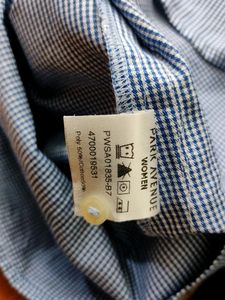 Blue Printed Shirt Top (Women's)