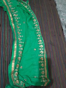 Elegant Green Embroidered Dupatta with leggings