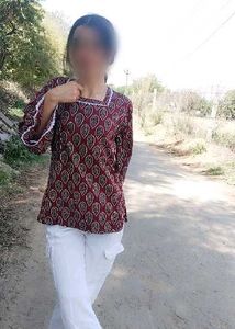 Maroon Paisley Print Kurta