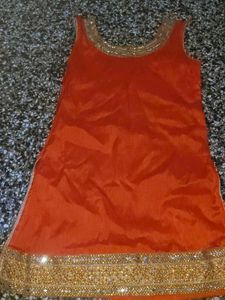 Exquisite Embellished Orange kurta