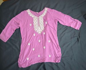 Embroidered Cotton Kurta