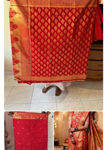 Combo Set Pure Silk Saree+ necklace whole piece