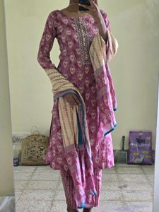 Beautiful Pink Printed Kurta Set with Dupatta