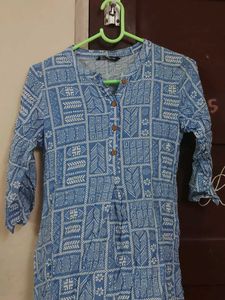 Boho Print Blue Kurta Top for women
