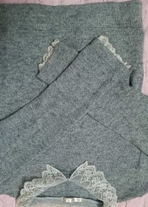 Grey Lace Collar Sweater