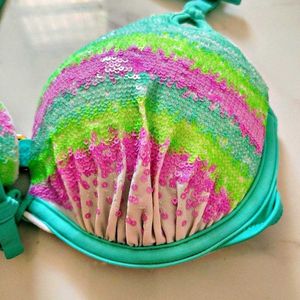 Sparkly Rainbow Bikini Top