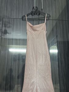 Sparkly Pink Spaghetti Strap Gown