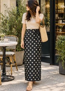 Grey and olive Polka Dot Moonstruck Skirt