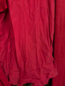 Red Embroidered Anarkali Kurta Set