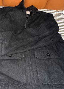 Men's Old Navy Black Bomber Jacket Fully Warm