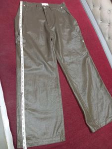 CLOP leather look Wide Leg Pants