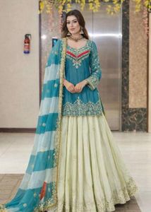designer organza sharara suit