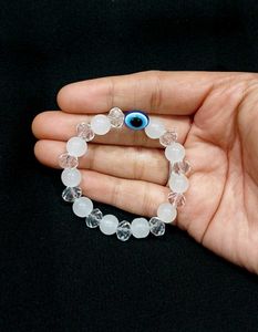 🧿Evil Eye White Beaded Bracelet🤍