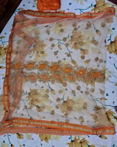 Orange Kurta Set with Intricate Embroidery