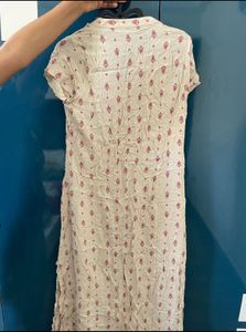 Cream embroidery kurti