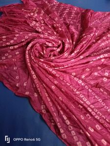 Beautiful Magenta Bandhani Silk