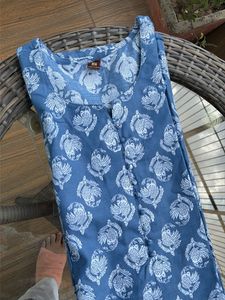 Blue Printed Kurta and Palazzo Set