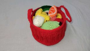 Crochet Fruit Basket Toy