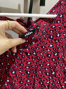 Red Leopard Print Sleeveless Top