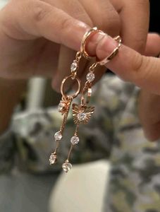 real silver Butterfly Earrings