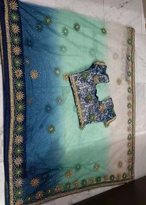 Stunning Ombre Saree with Blouse and peticoat