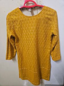 Yellow Embroidered Kurta