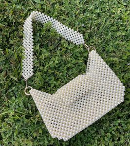 Elegant Pearl Beaded Clutch Bag
