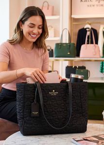 Kate Spade Black Quilted Tote Bag