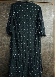 Polka Dot Black Casual Kurti