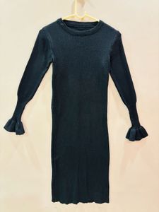 Black Knit Midi Dress