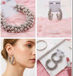 😍combo 😍Silver Tassel Hoop Earrings
